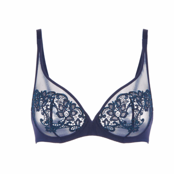 Simone Perele Saga Full Cup Plunge Bra - Sapphire Blue